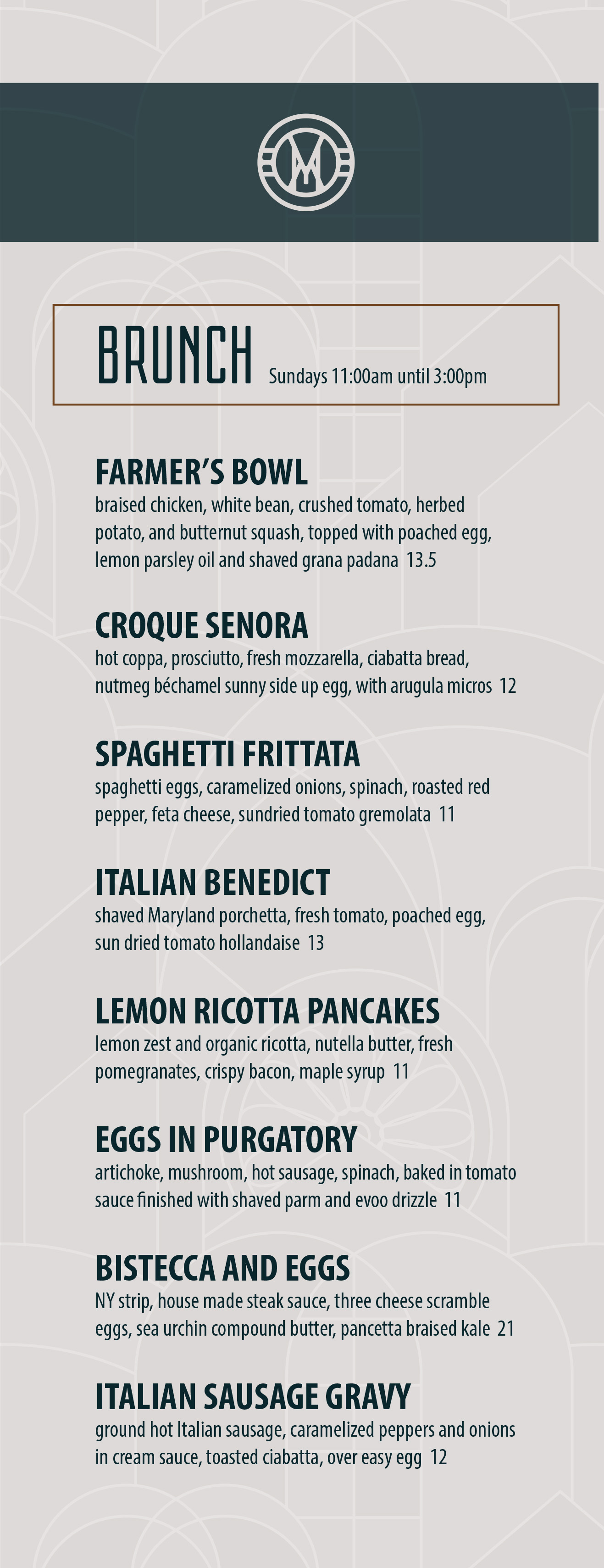 Menus cafe mezzanotte